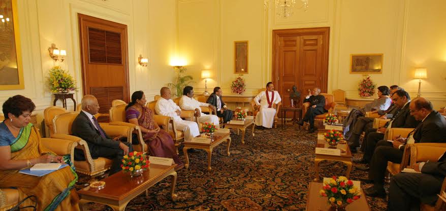 President Rajapaksa and President Mukherjee Meet in New Delhi 