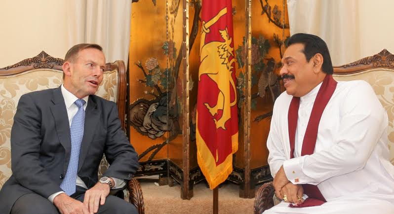 HE Rajapaksa and Australian P M Tony Abbott Meet in New York a