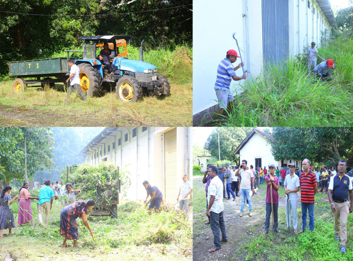 අතහැර දමා ඇති වී ගබඩා  යථා තත්ත්වයට පත් කිරීමේ ශ්‍රමදානයක් පොළොන්නරුවේදී 