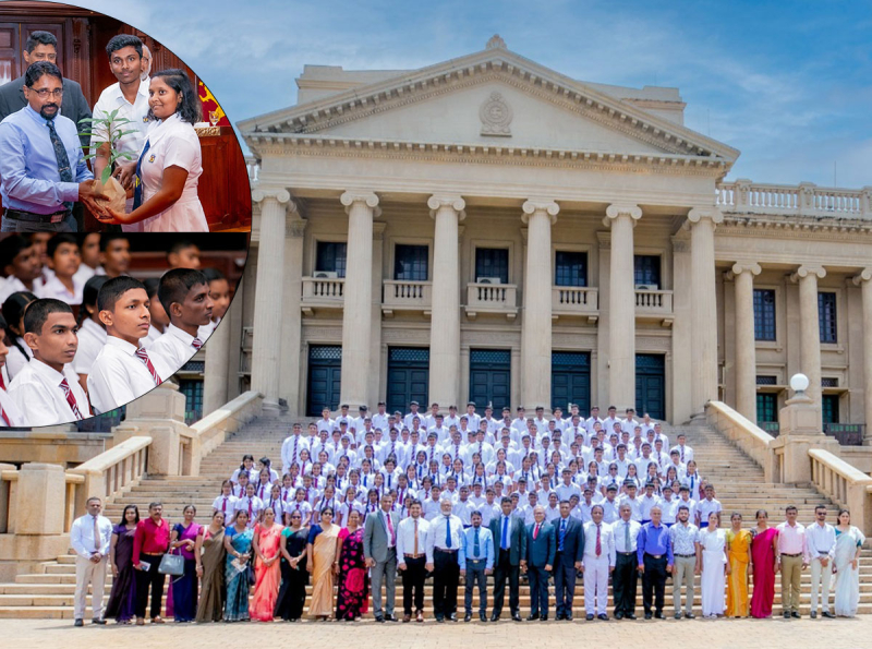 පාසැල් කිහිපයක සිසු සිසුවියෝ ජනපති මන්දිරය නැරඹීමට පැමිණෙති