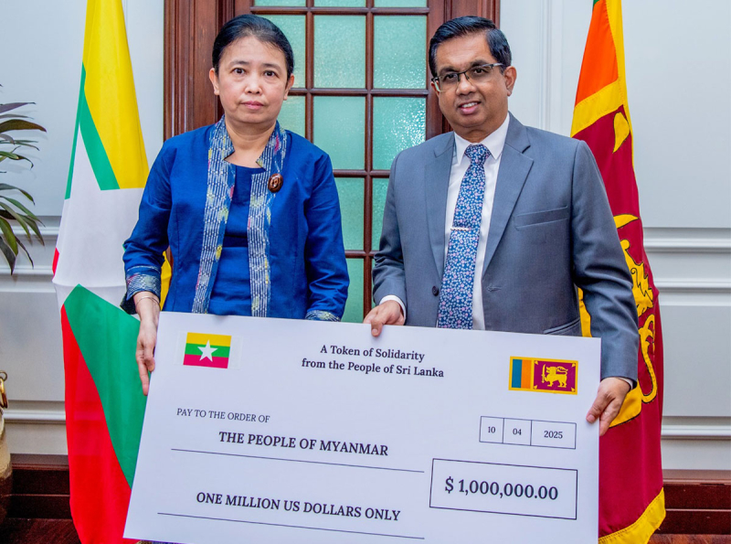 මියන්මාරයේ විපතට පත් ජනතාව වෙනුවෙන් ඇමෙරිකානු ඩොලර් මිලියනයක මූල්‍ය ආධාරයක්