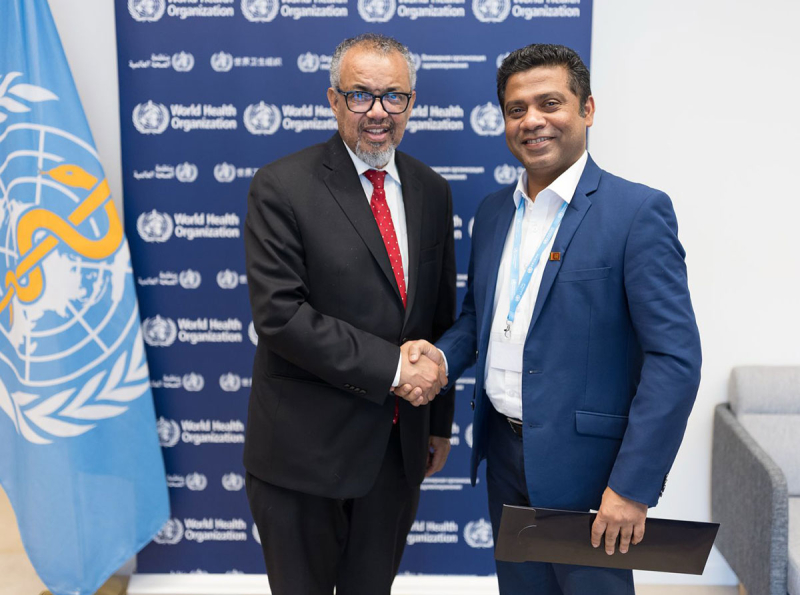 සෞඛ්‍ය හා ජනමාධ්‍ය අමාත්‍යවරයා සහ ලෝක සෞඛ්‍ය සංවිධානයේ අධ්‍යක්ෂ ජනරාල්වරයා අතර  හමුවක්