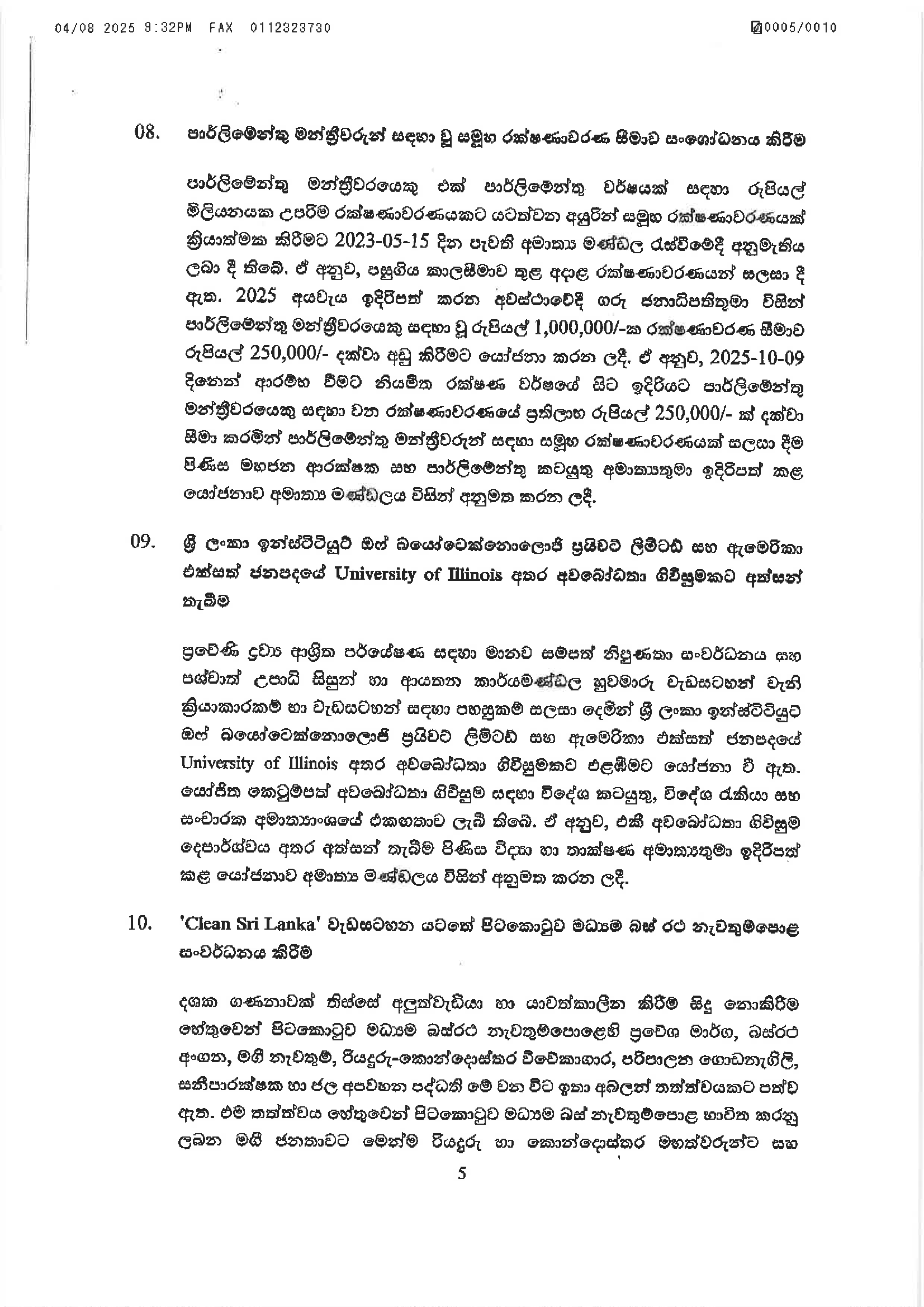 Cabinet Decisions on 04.08.2025 5 of 9