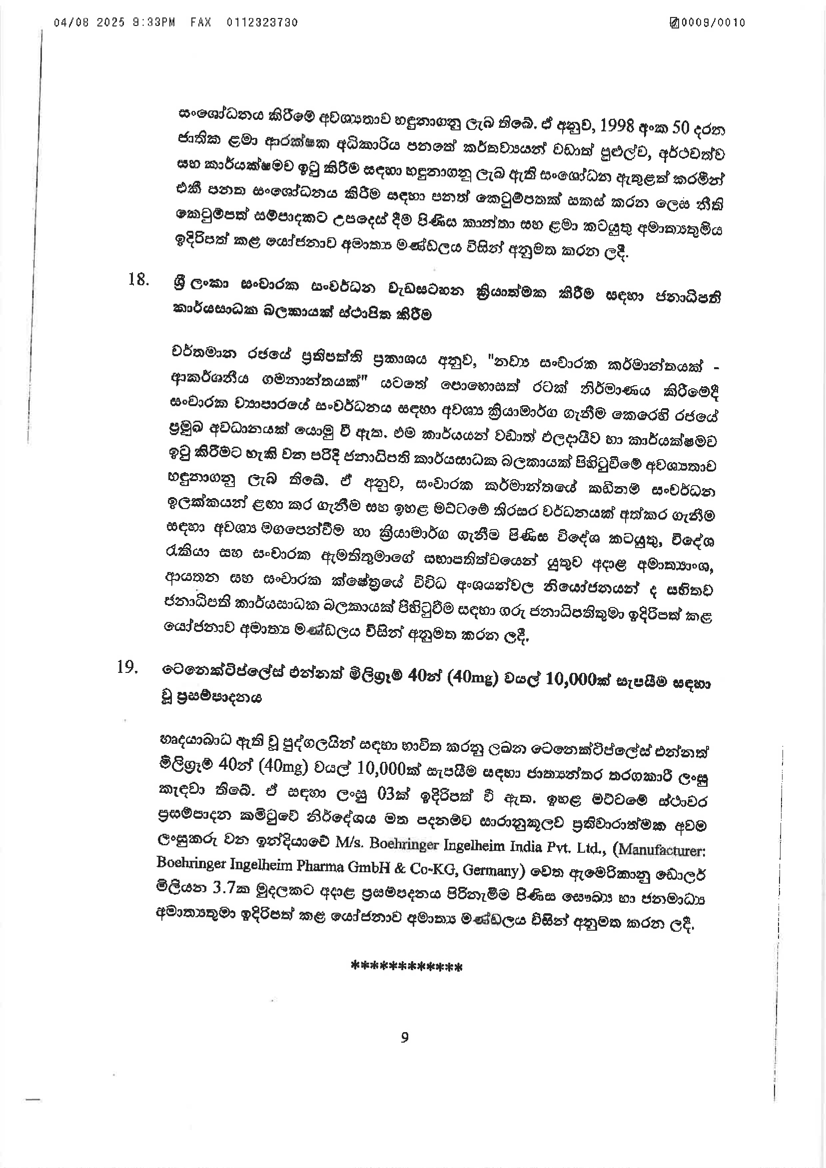Cabinet Decisions on 04.08.2025 9 of 9