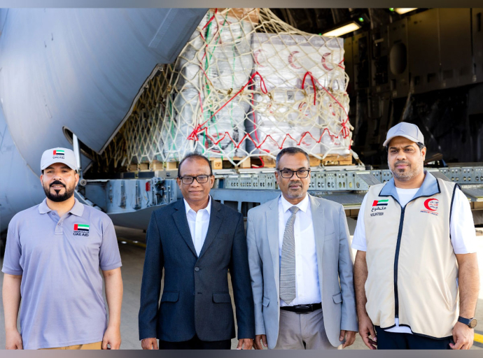 එක්සත් අරාබි එමීර් රාජ්‍යයේ දෙවන මානුෂීය ආධාර තොගය දිවයිනට