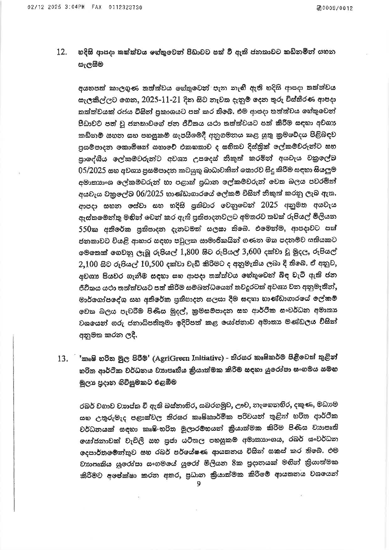 Cabinet Decisions on 01.12.2025 S 1 page 009