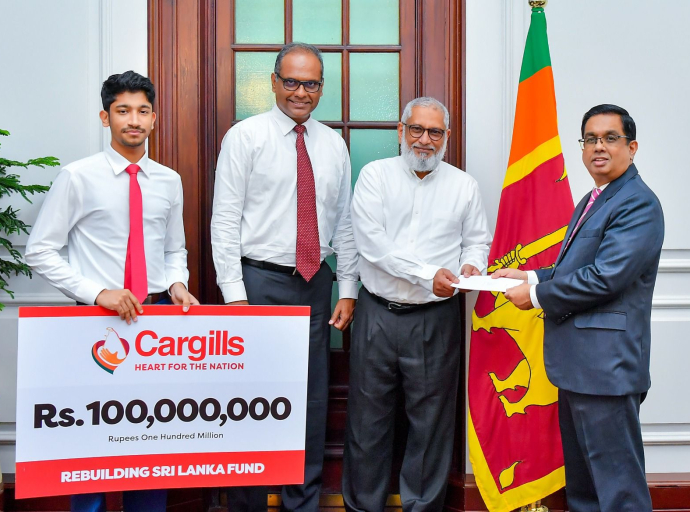 ‘Rebuilding Sri Lanka’ අරමුදලට Cargills (Ceylon) PLC  වෙතින් රුපියල් මිලියන 100 ක පරිත්‍යාගයක් 