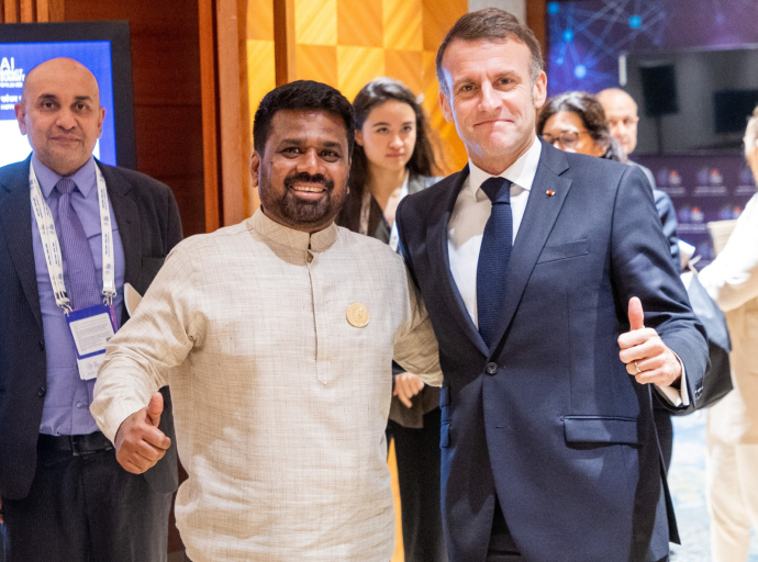 AI Impact 2026 සමුළුව අතරතුර ජනපති අනුර සහ ප්‍රංශ ජනපති මැක්‍රෝන් අතර ද්විපාර්ශ්වික සාකච්ඡා