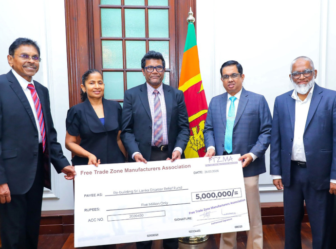 ‘Rebuilding Sri Lanka’ අරමුදලට Free Trade Zone Manufactures Association වෙතින් මූල්‍යමය පරිත්‍යාගයක් 