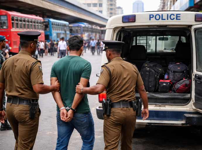 පිටකොටුව  මධ්‍යම බස් නැවතුම්පොළේ දේපලවලට අලාභ හානි සිදුකළ සැකකරුවෙකු අත්අඩංගුවට