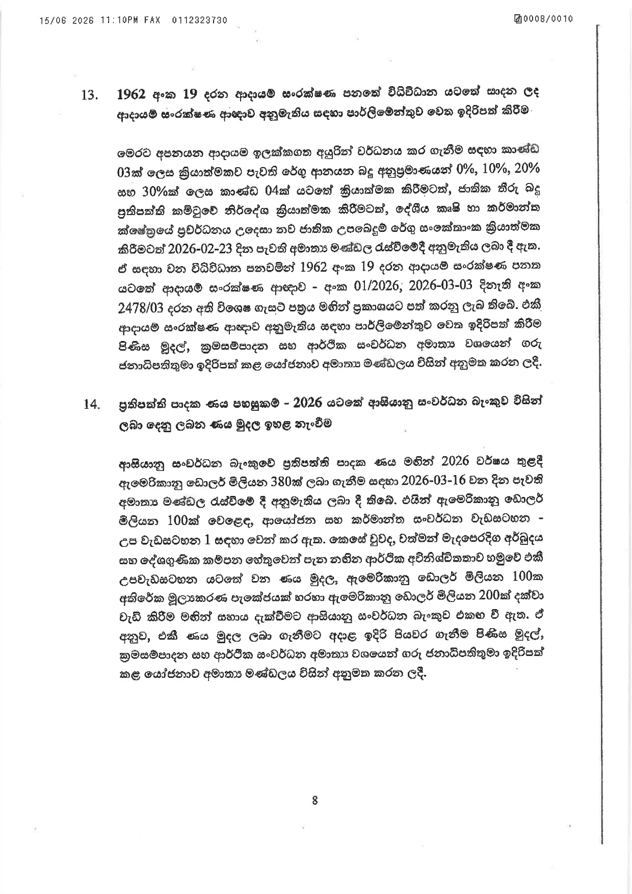 Cabinet Decisions on 15.06.2026 page 0008