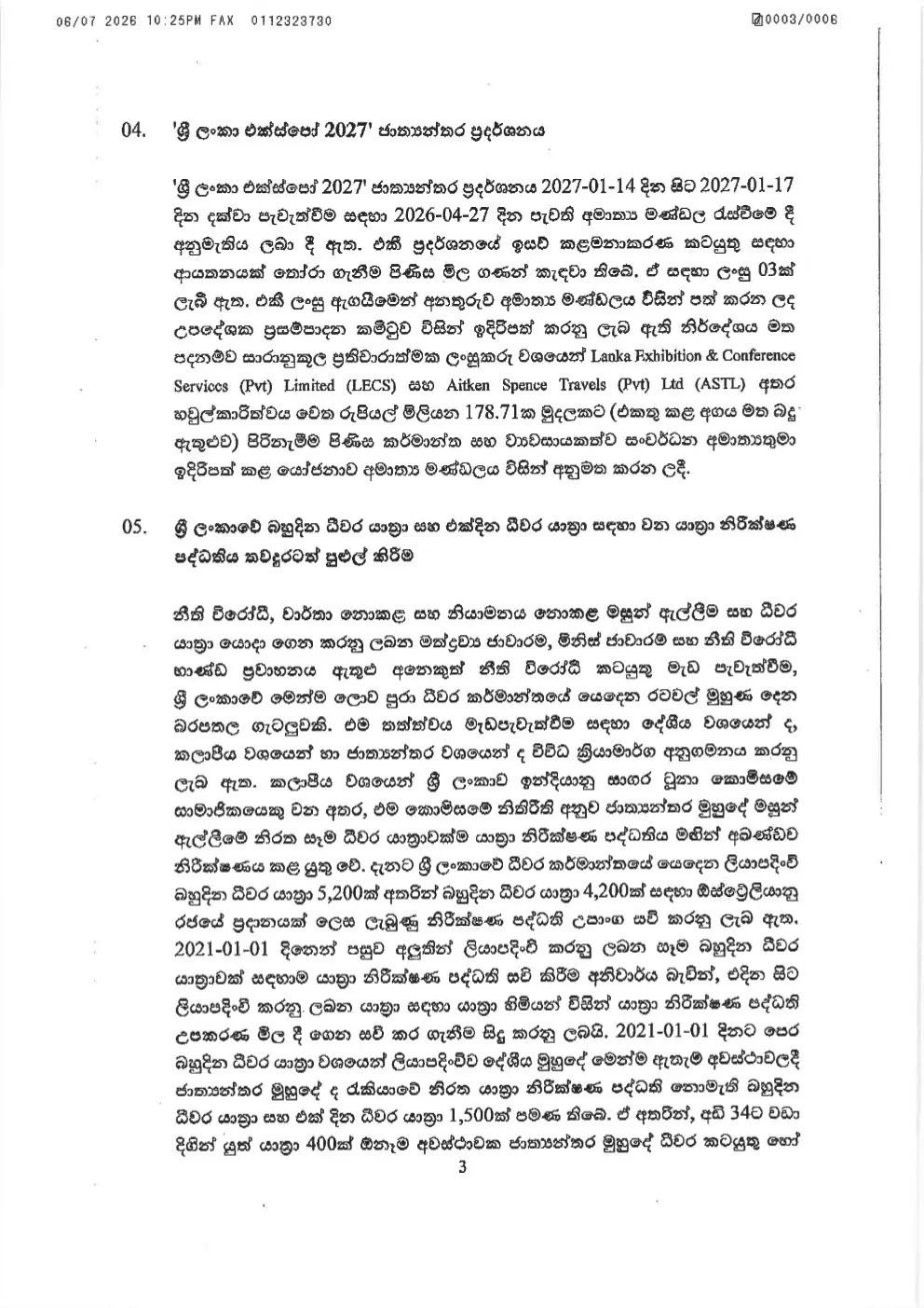 Cabinet Decisions on 06.07.2026 3
