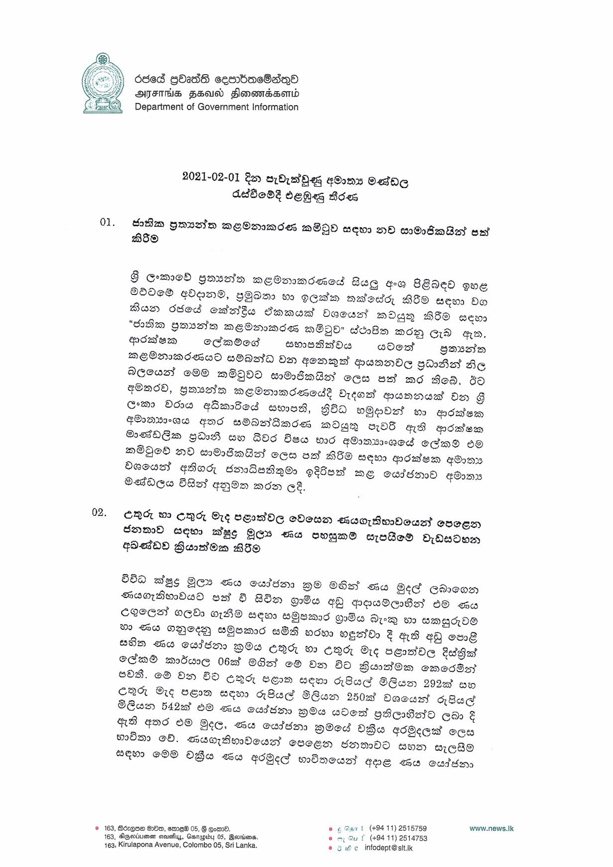 Cabinet Decision on 01.02.2021 page 001