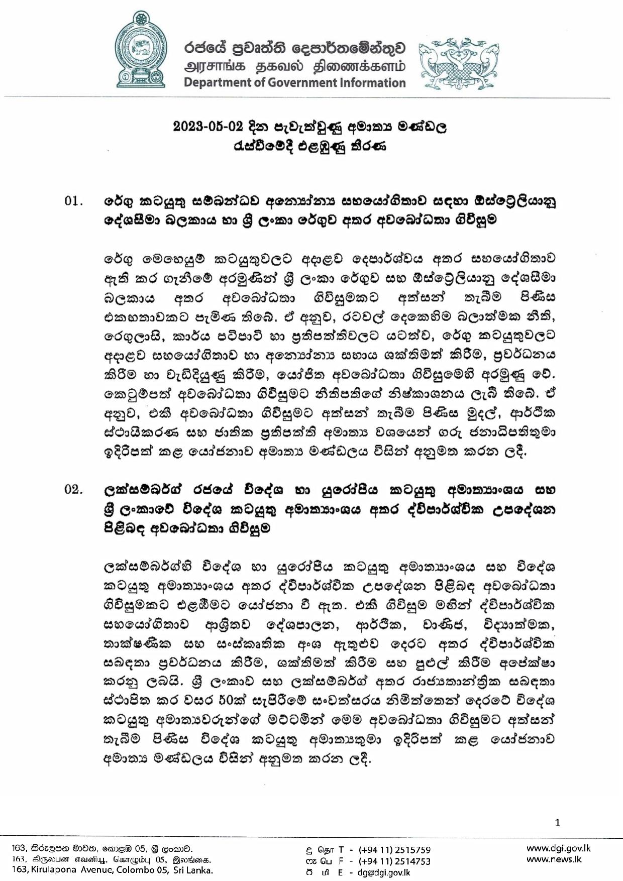 Cabinet Decisions on 02.05.2023 page 001