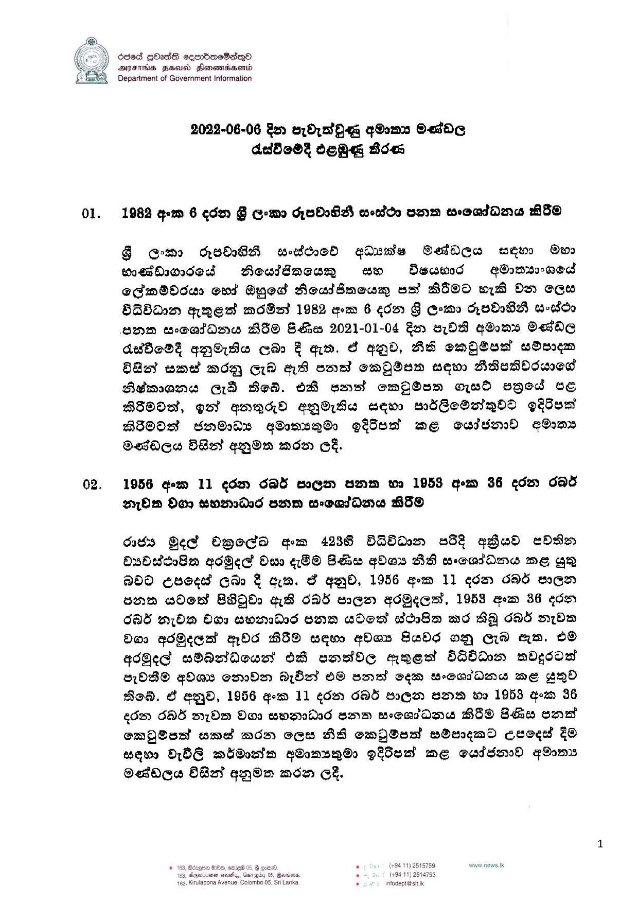 Cabinet Decisions on 06.06.2022 S page 001