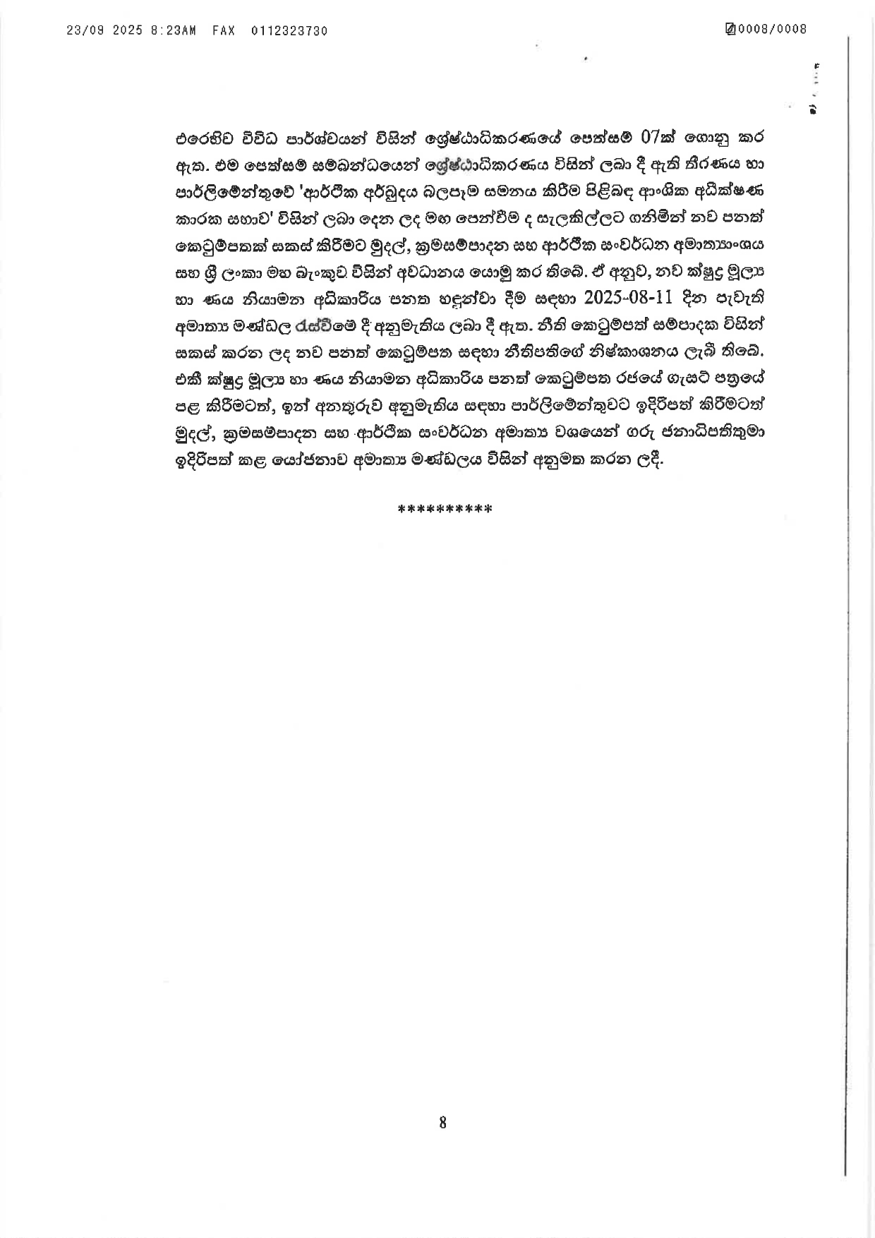 Cabinet Decisions on 22.09.2025 page 0008