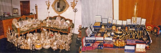 Silver articles and gold ornaments found at Ms. Jayalalithaas residence in 1997
