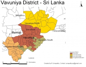 වවුනියාවේ මාර්ග 4 ක ගමනාගමනය නවතී