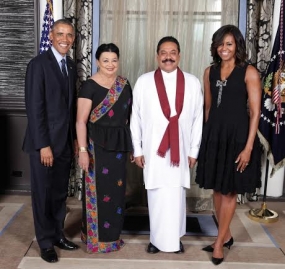 President Rajapaksa and First Lady Attend Reception Hosted by President and Mrs. Obama